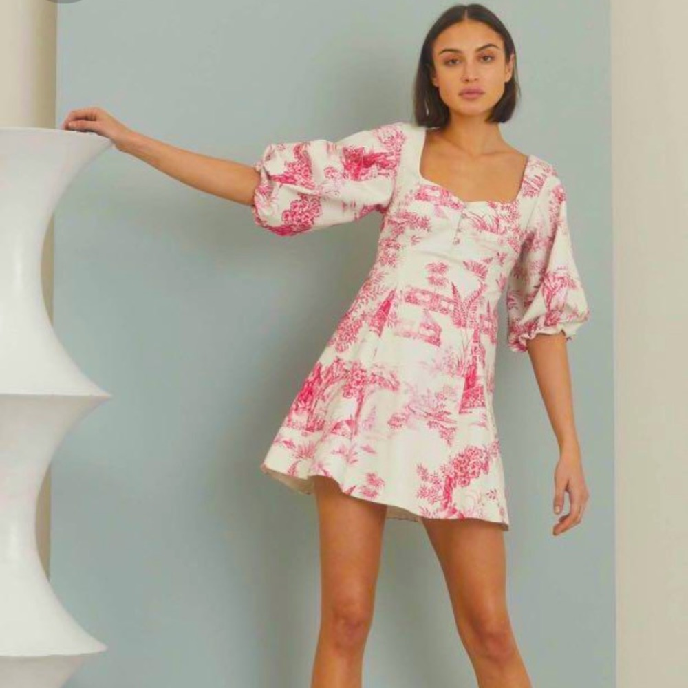 Nicholas Lydia Print Cotton  Mini Dress